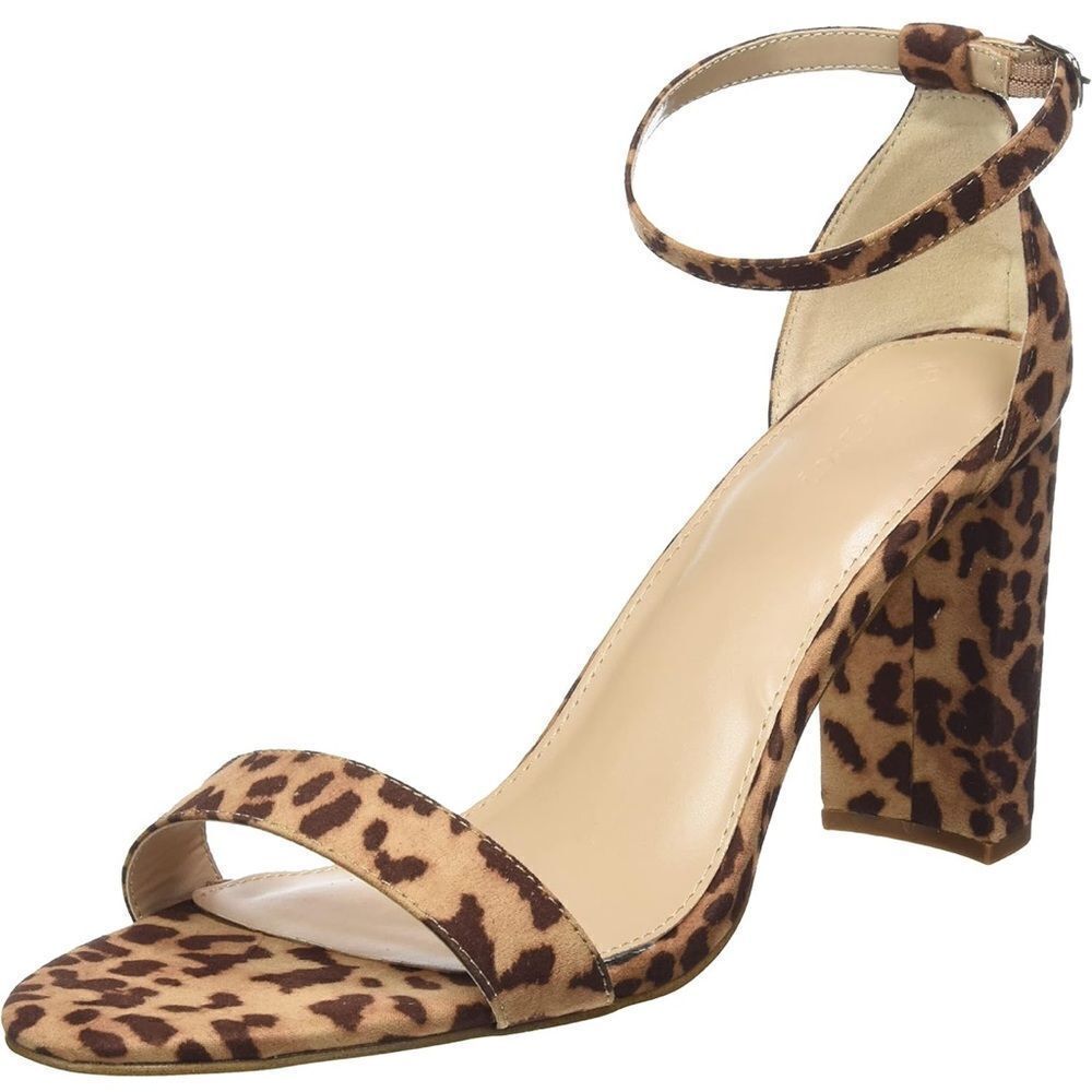 The Drop Women's Rebecca Strappy Block Heel Sandal Shoe, Leopard Print Size 9
